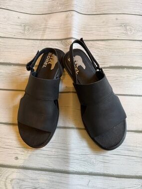 Sorel Black Women's Open-Toe Slingback Sandals